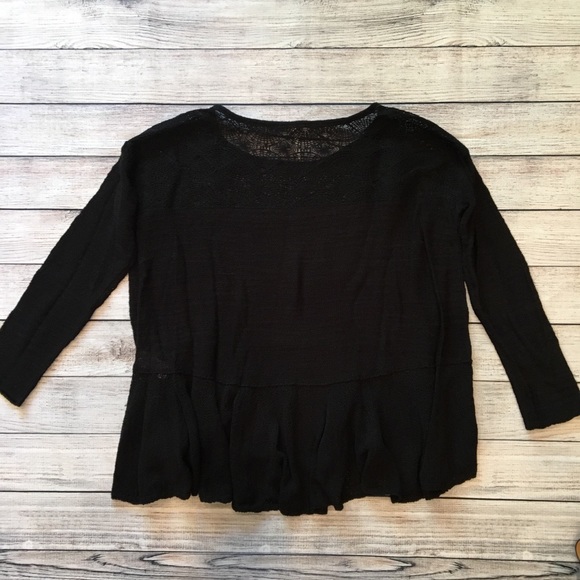 Free People linen blend peplum oversize sweater XS - Picture 7 of 8